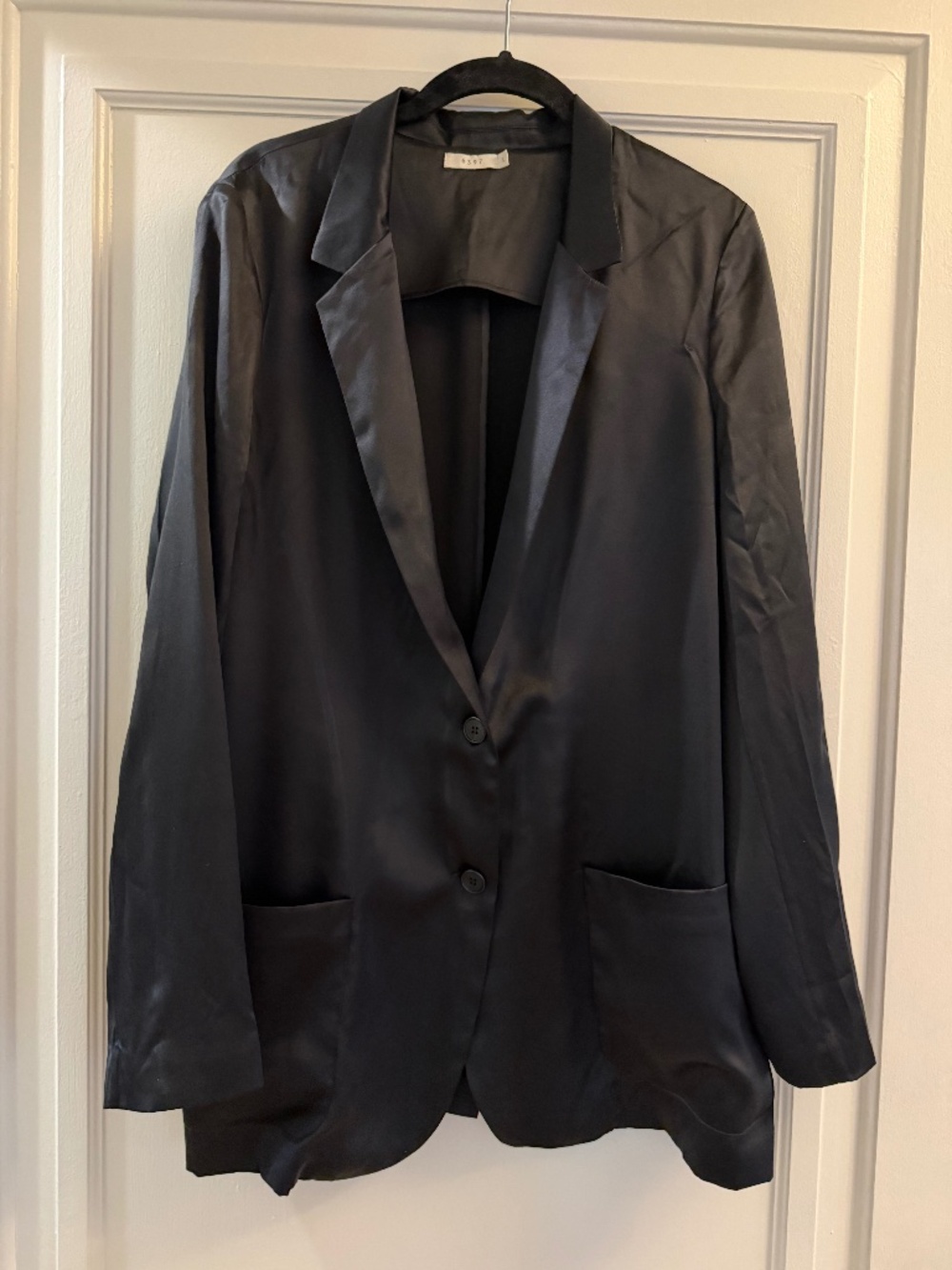 6397 black SILK unlined unstructured Blazer